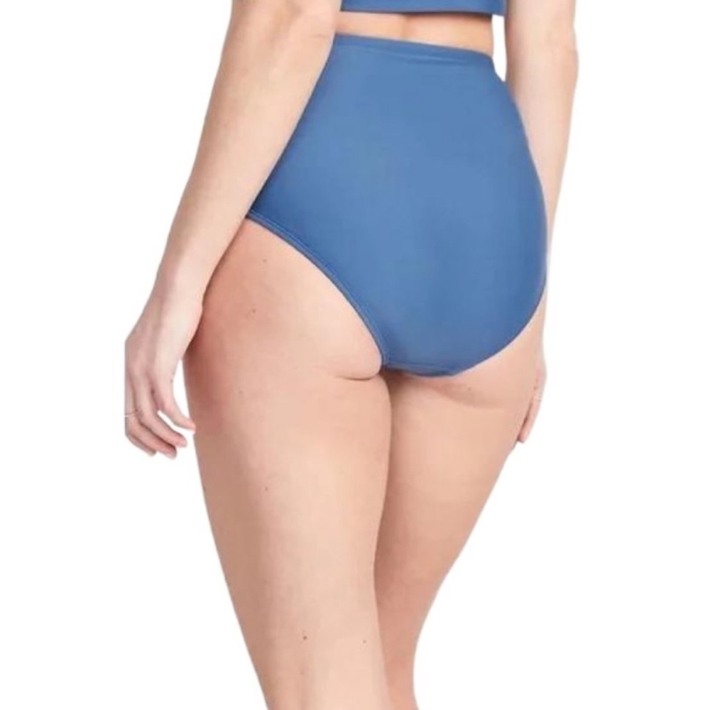 High-Waisted Blue Bikini Bottom - Picture 2 of 4